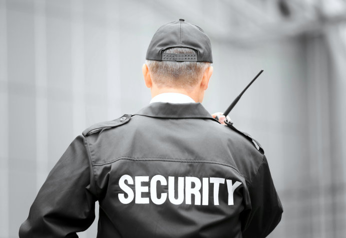 back view of security guard